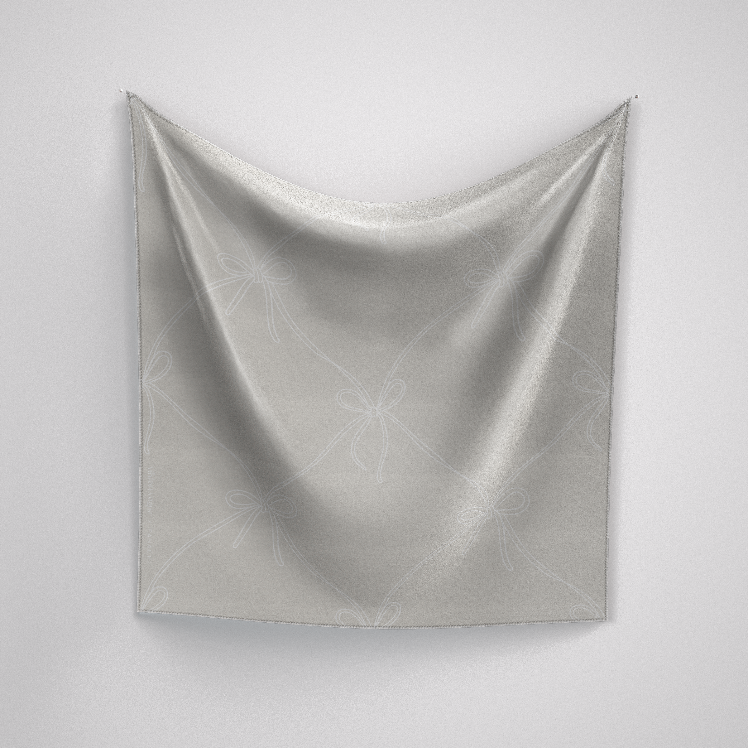 Panache Trellis-Bow Tiyâ Beige Silk Scarf