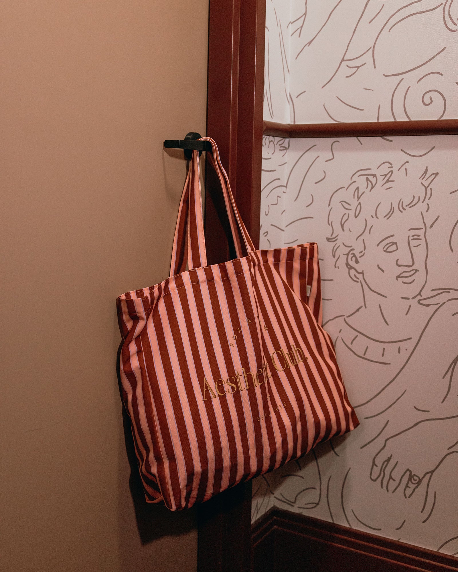Aesthetic Club Weekend Bag - Burgundy Stripe