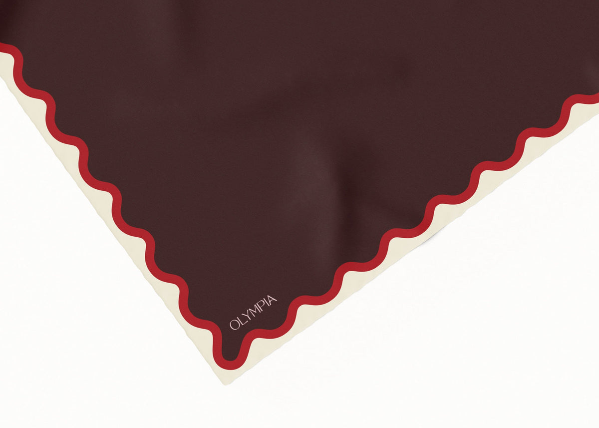 Olympia Etta Crimson Fig Midi Silk Scarf