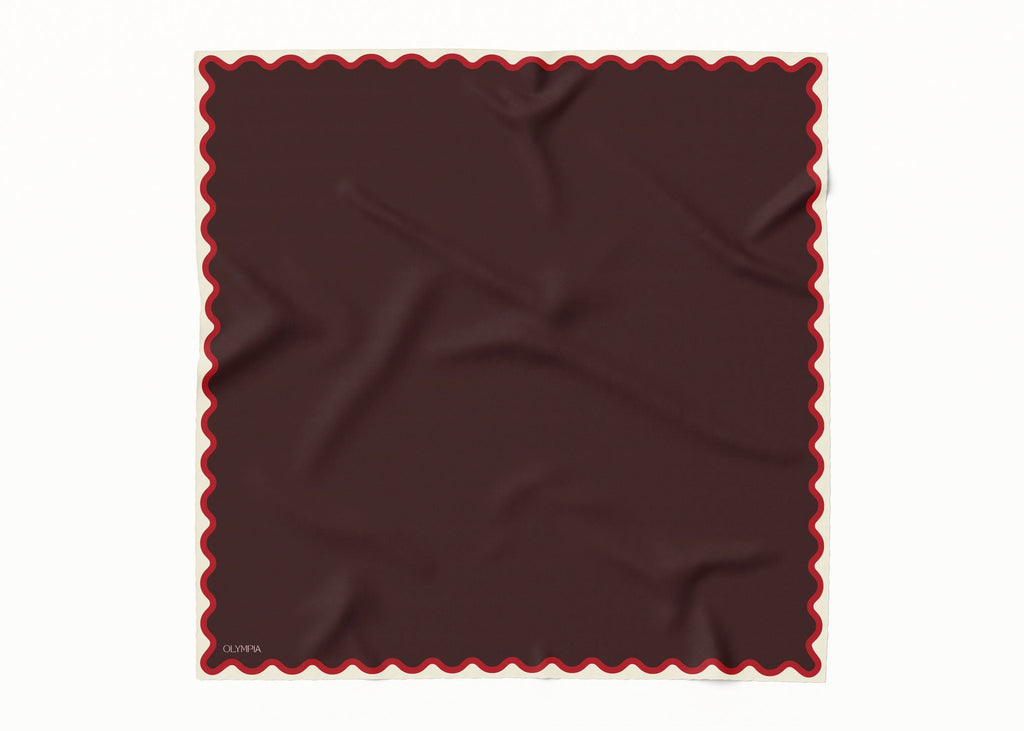 Olympia Etta Crimson Fig Midi Silk Scarf