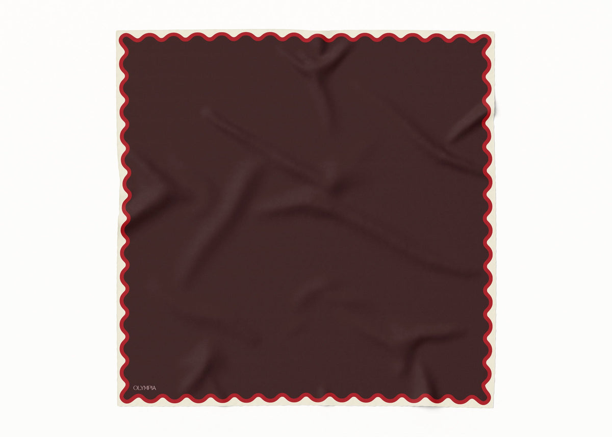 Olympia Etta Crimson Fig Midi Silk Scarf