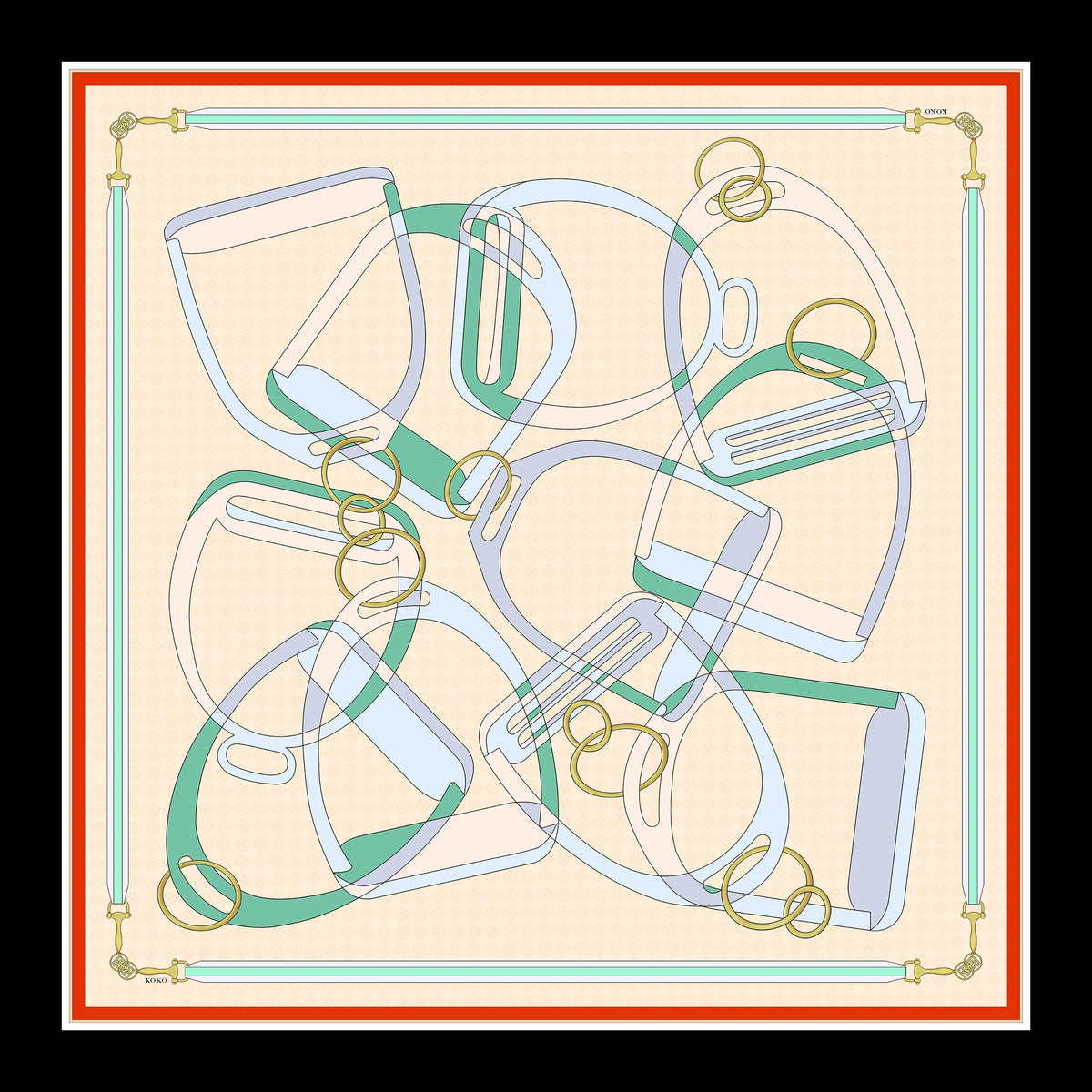 Koko Monde Sabot Persimmon Silk Scarf
