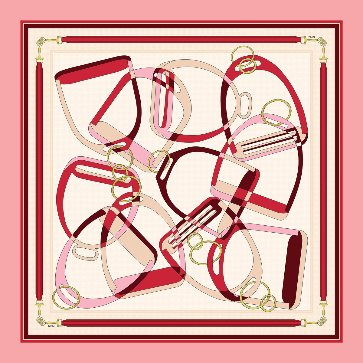Koko Monde Sabot Rosette Silk Scarf