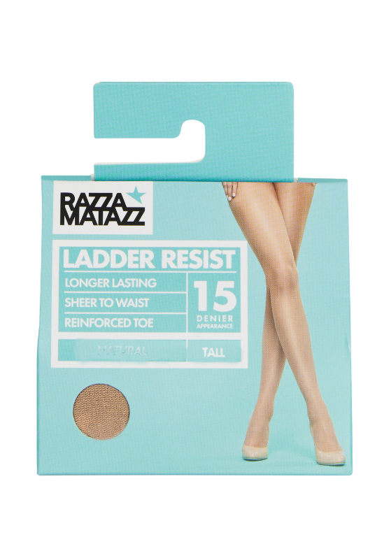 Razzamatazz Ladder Resistant Control Sheer Pantyhose - Natural