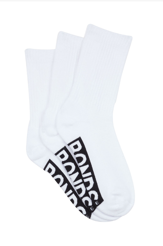 Bonds Logo Crew Sock - Womens - White - 3pk