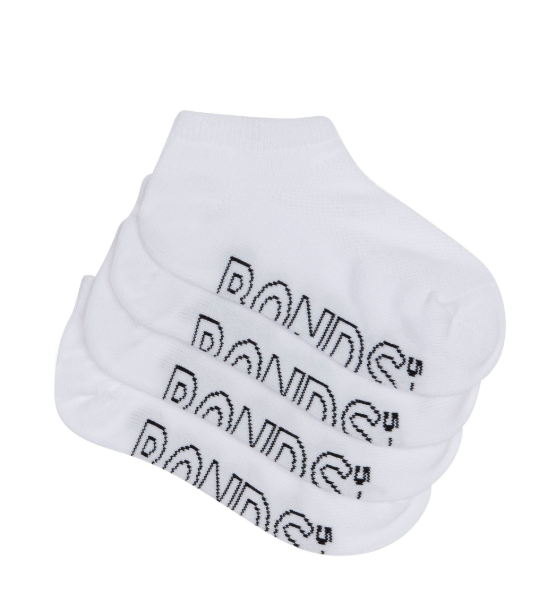 Bonds Logo Lightweight No Show Socks - Childrens - 4pk - White