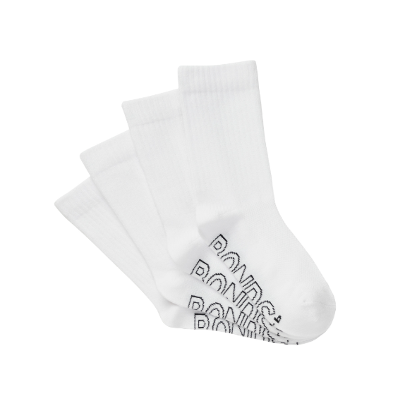 Bonds Logo Lightweight Crew Socks - Childrens - 4pk - White