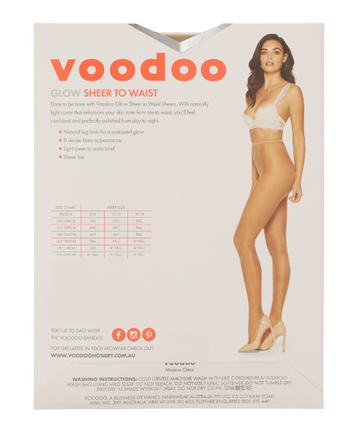Voodoo Glow Sheer to Waist 8 Denier - Soft Blush