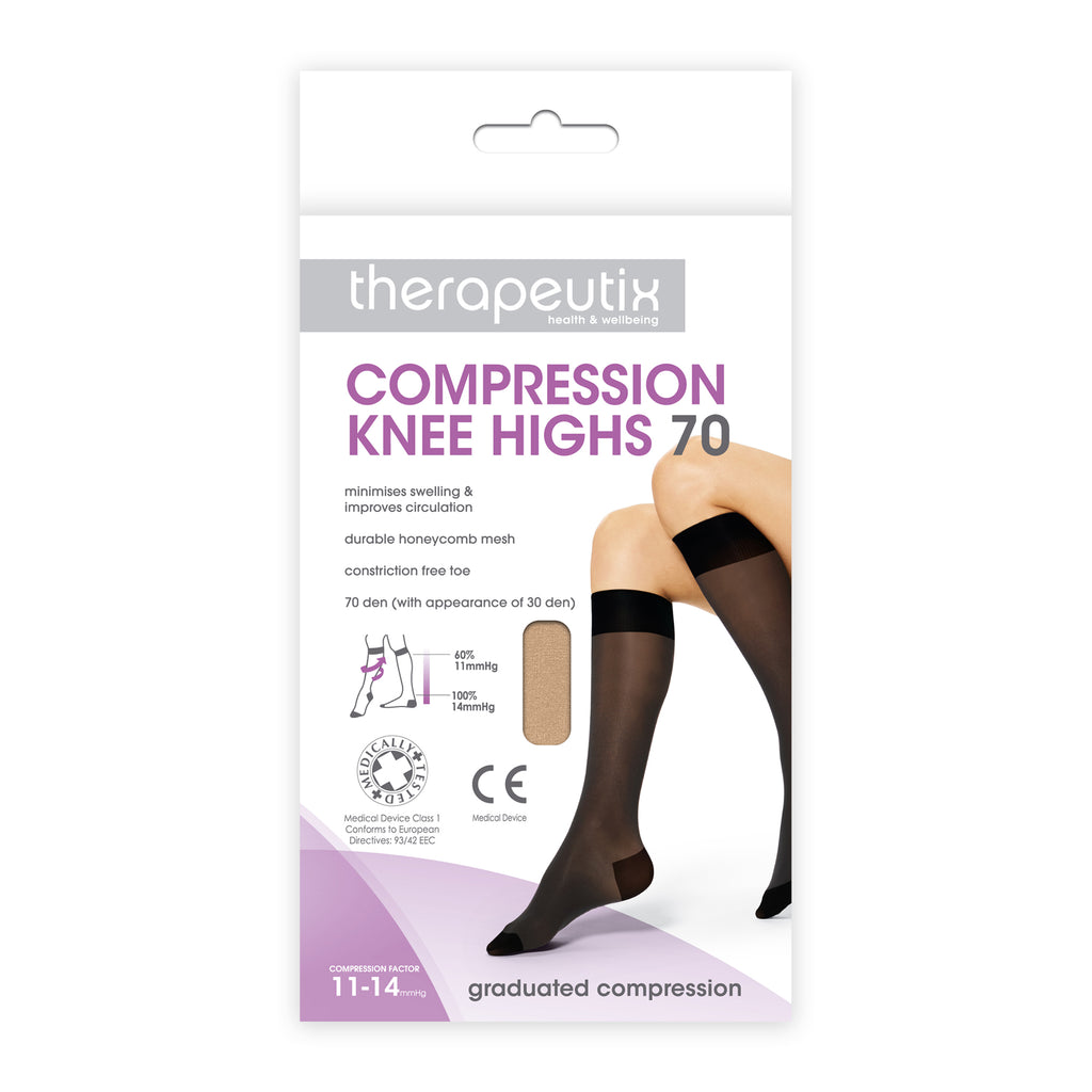 Therapeutix Compression Knee High 70 Den - Natural