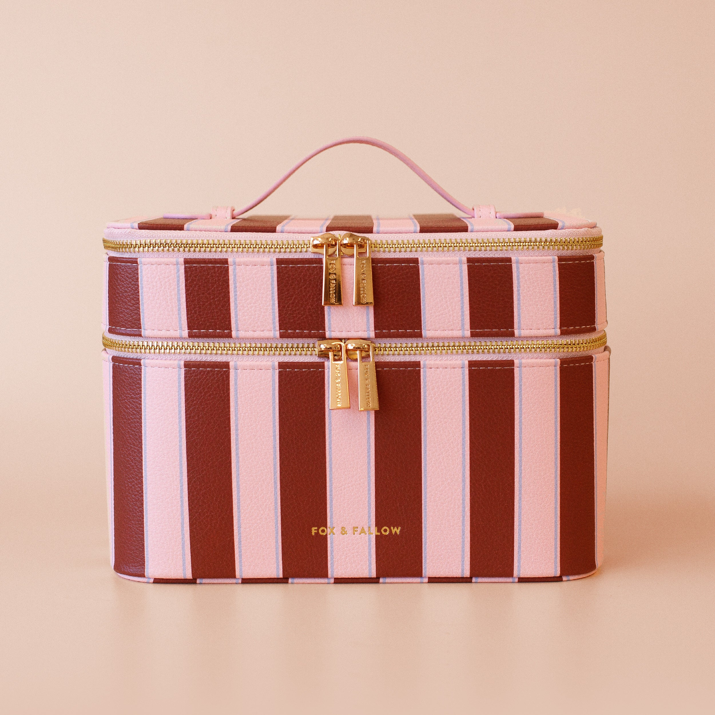 Burgundy Stripe Vanity Case - The Classic