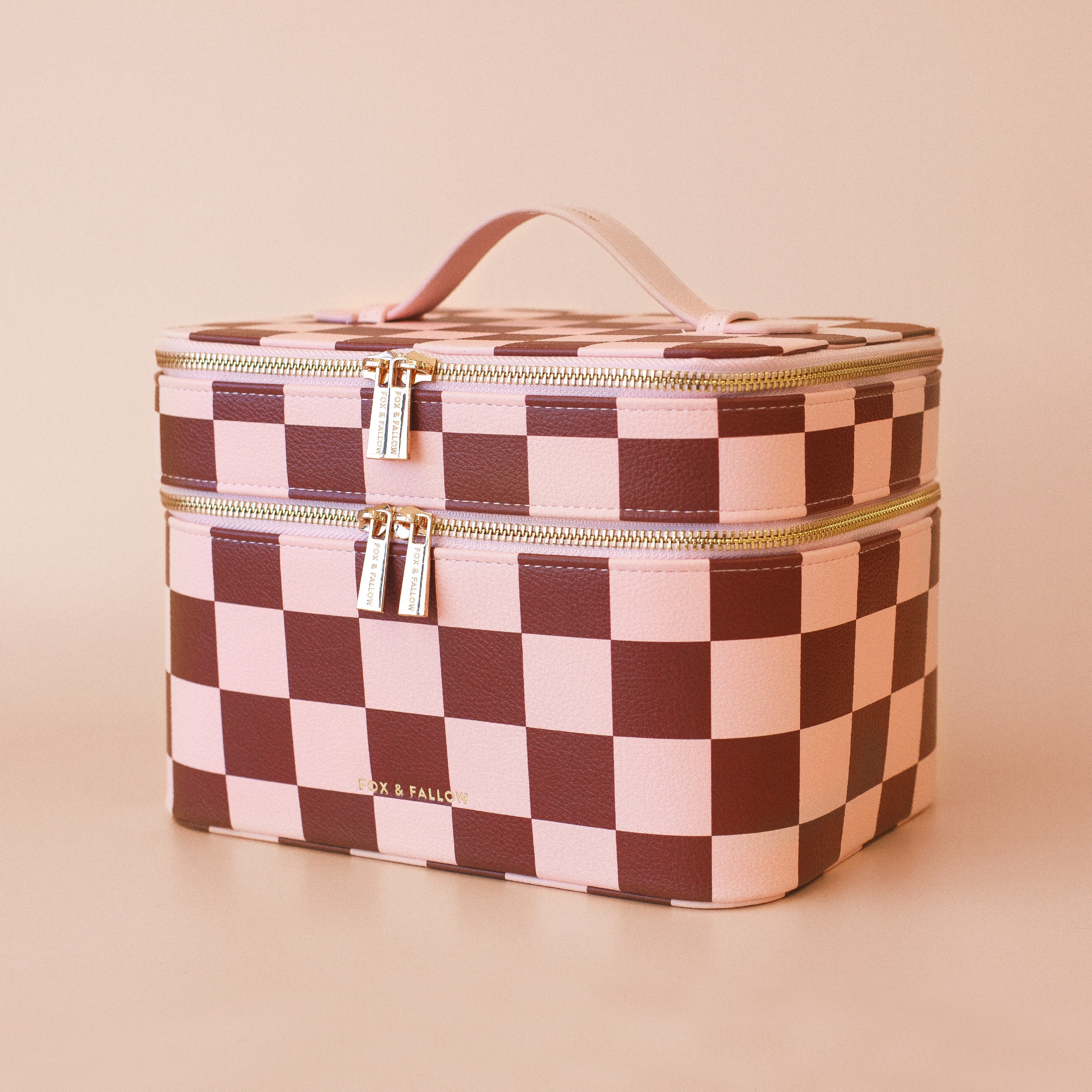 Cherry Check Vanity Case - The Classic