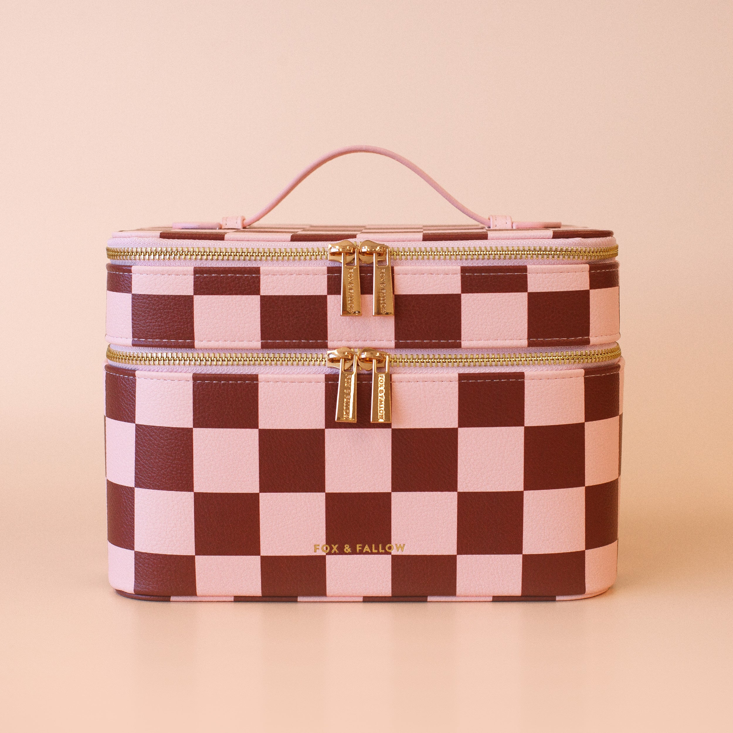 Cherry Check Vanity Case - The Classic