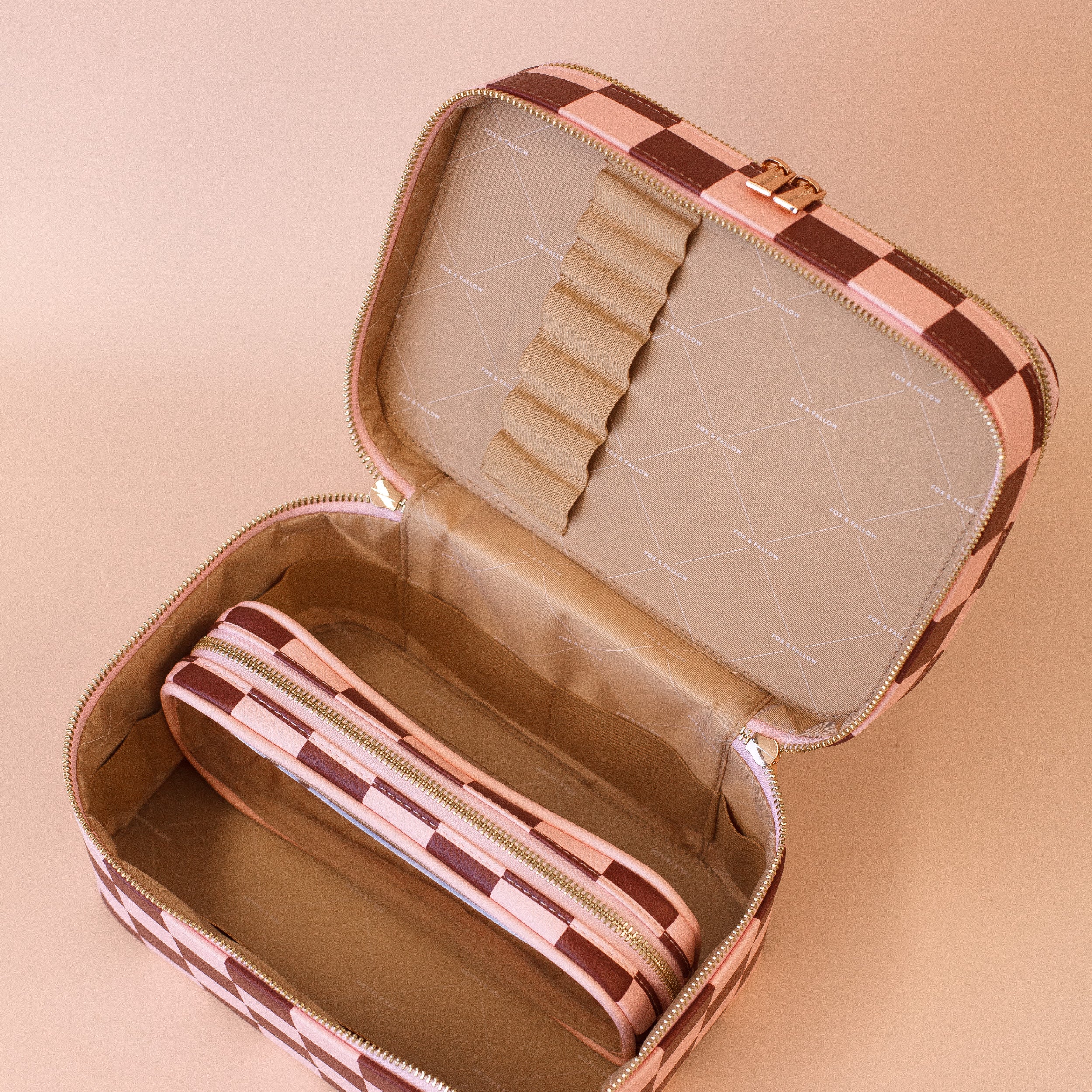 Cherry Check Vanity Case - The Classic