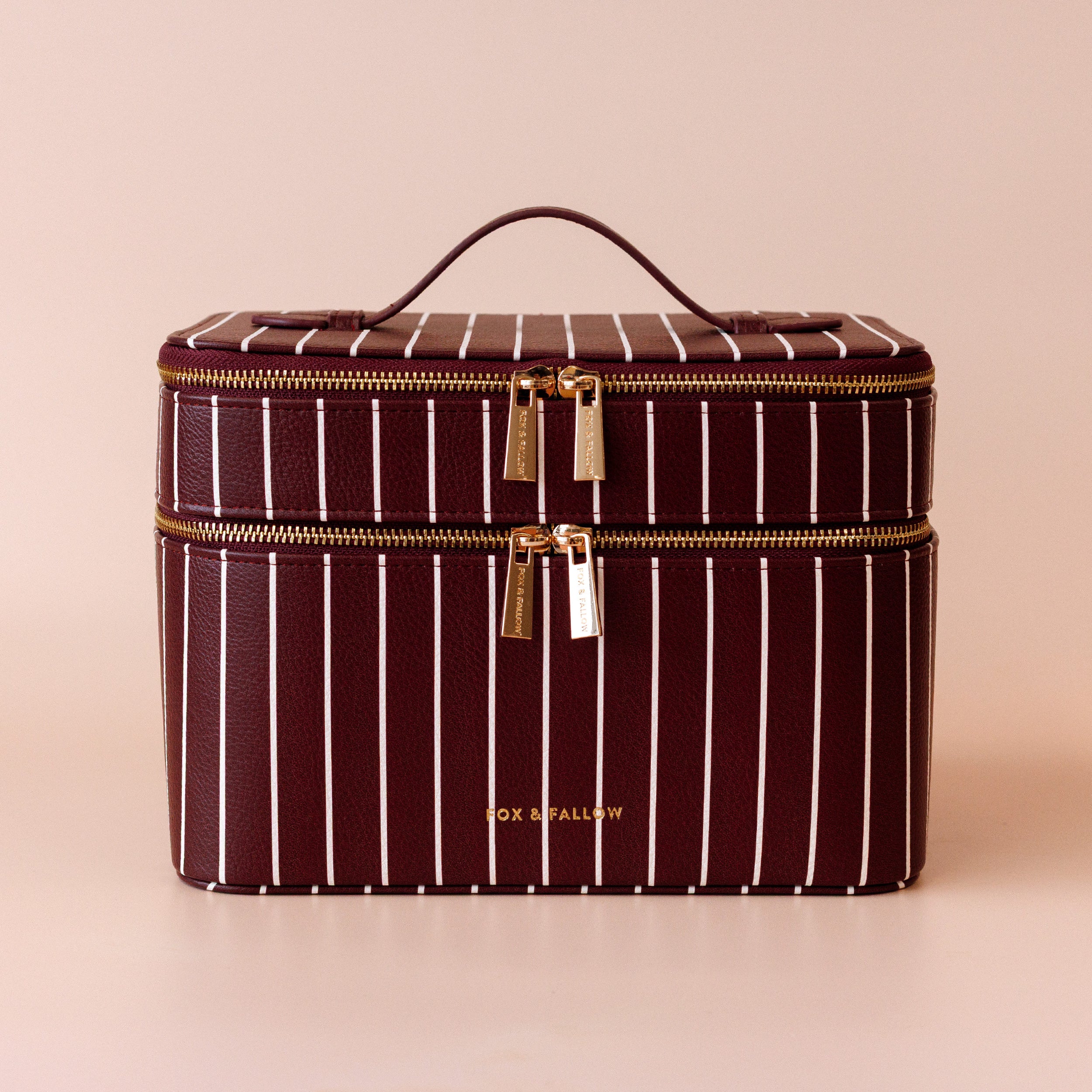 Fox & Fallow Merlot Pinstripe Vanity Case - The Classic