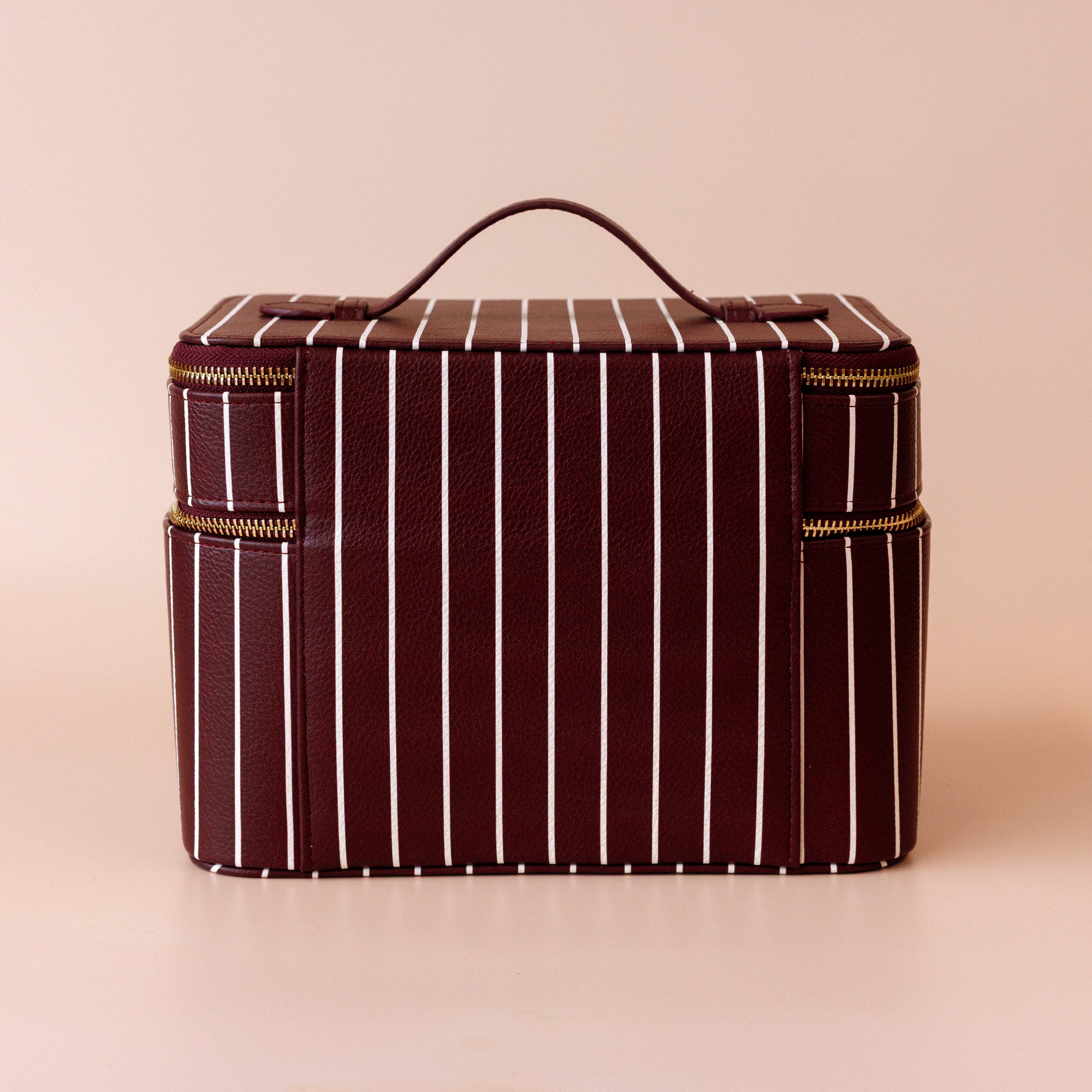 Fox & Fallow Merlot Pinstripe Vanity Case - The Classic