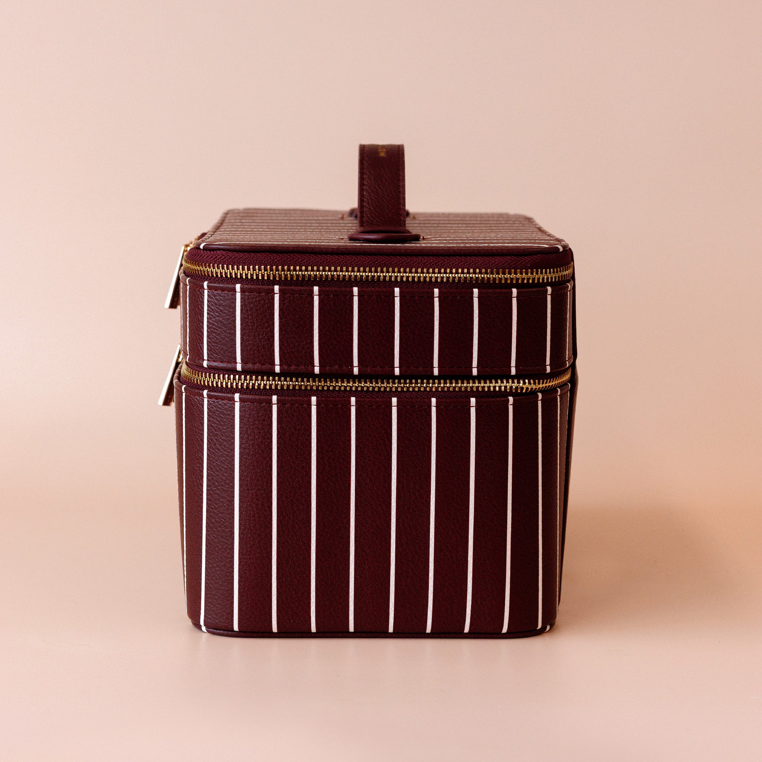 Fox & Fallow Merlot Pinstripe Vanity Case - The Classic