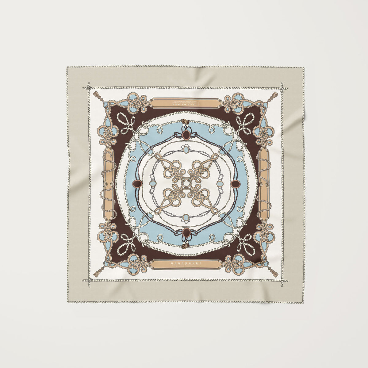 Koko Monde Voile De Mer Chicory Silk Scarf