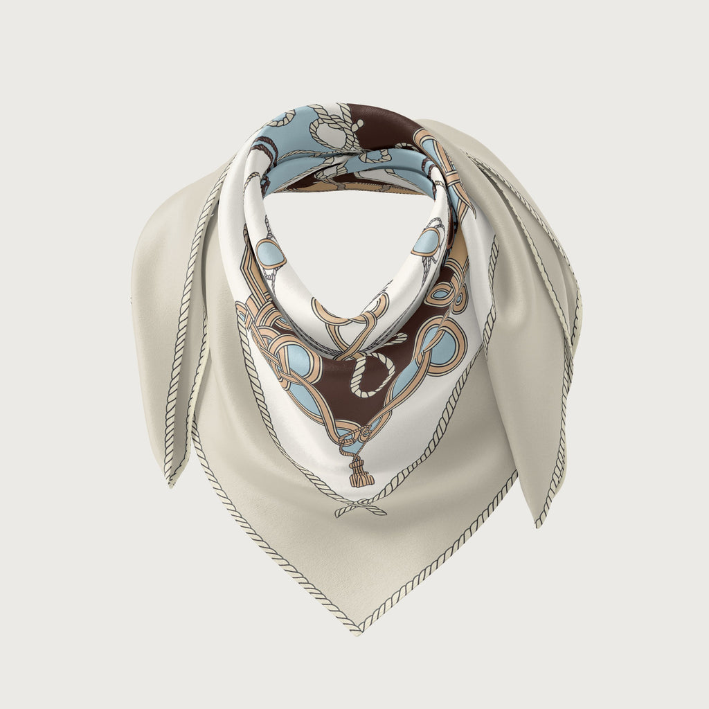 Koko Monde Voile De Mer Chicory Silk Scarf