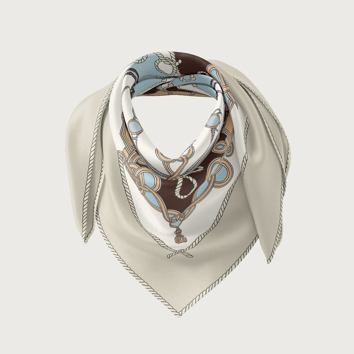 Koko Monde Voile De Mer Chicory Silk Scarf