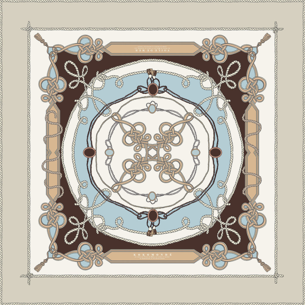 Koko Monde Voile De Mer Chicory Silk Scarf