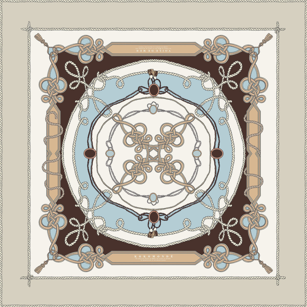 Koko Monde Voile De Mer Chicory Silk Scarf