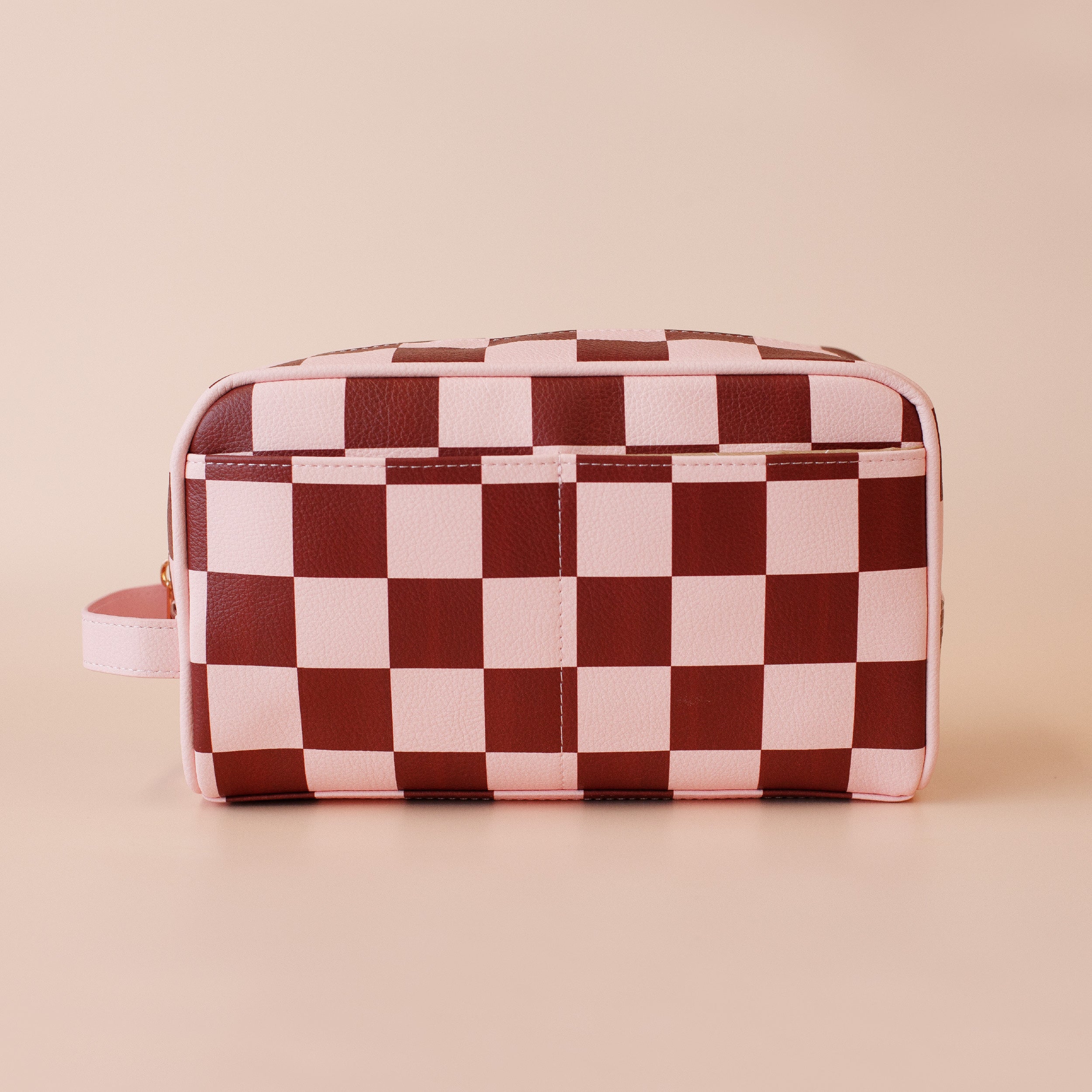 Cherry Check Wash Bag