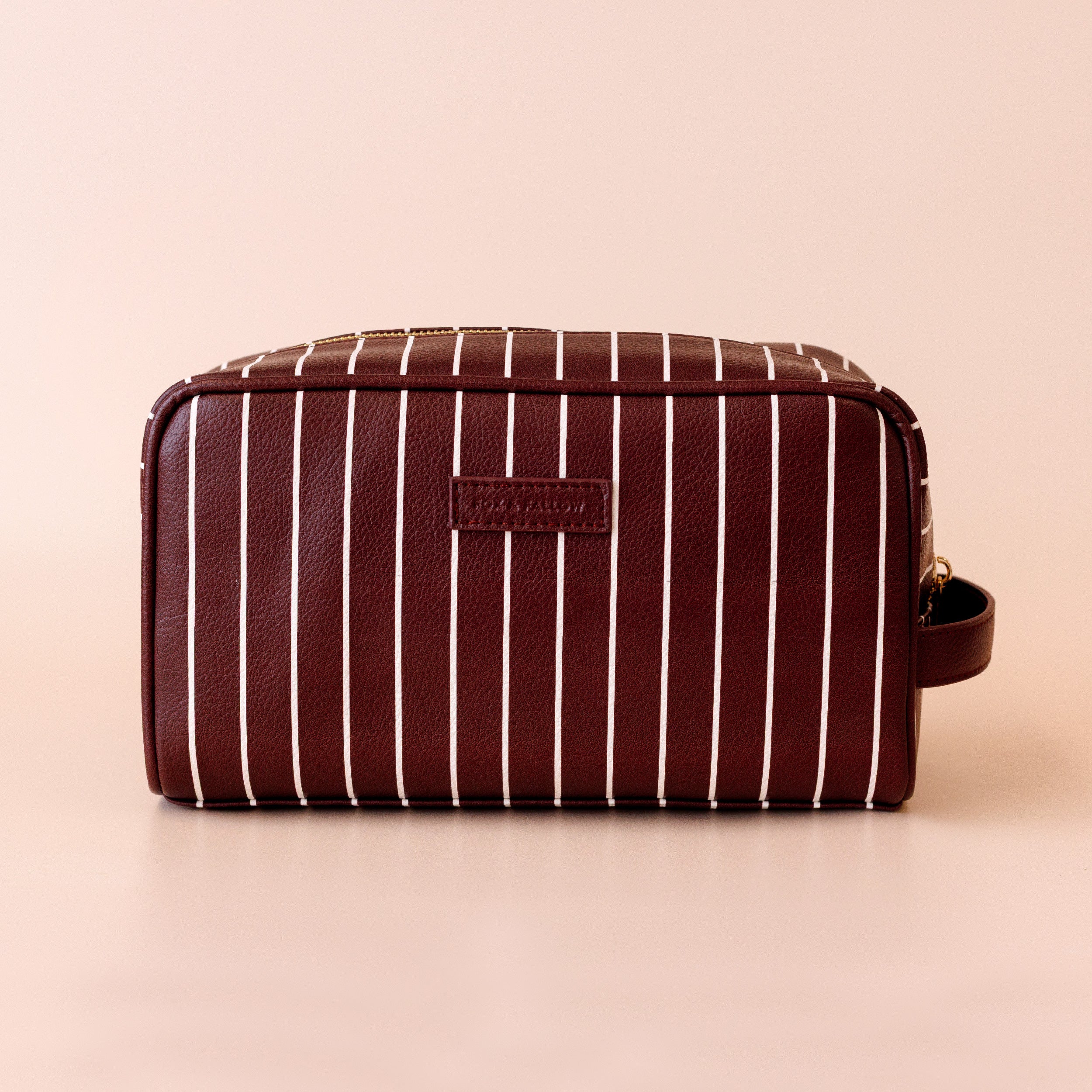 Fox & Fallow Merlot Pinstripe Wash Bag