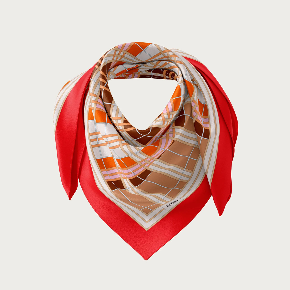 Koko Monde Weave Red Silk Scarf