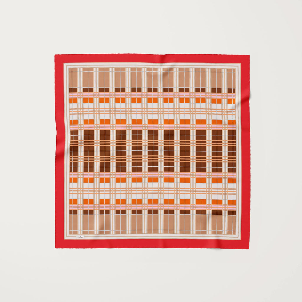 Koko Monde Weave Red Silk Scarf