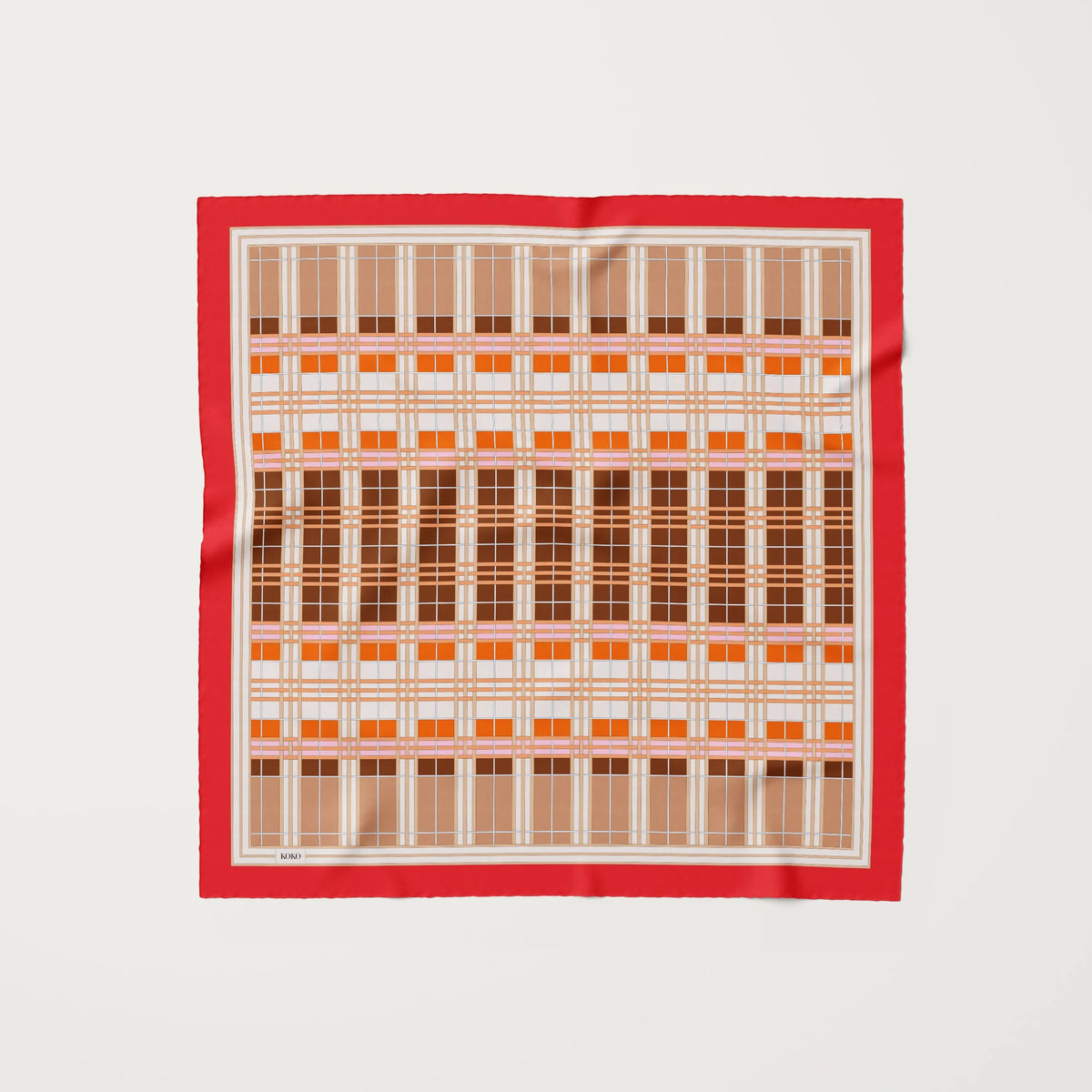 Koko Monde Weave Red Silk Scarf