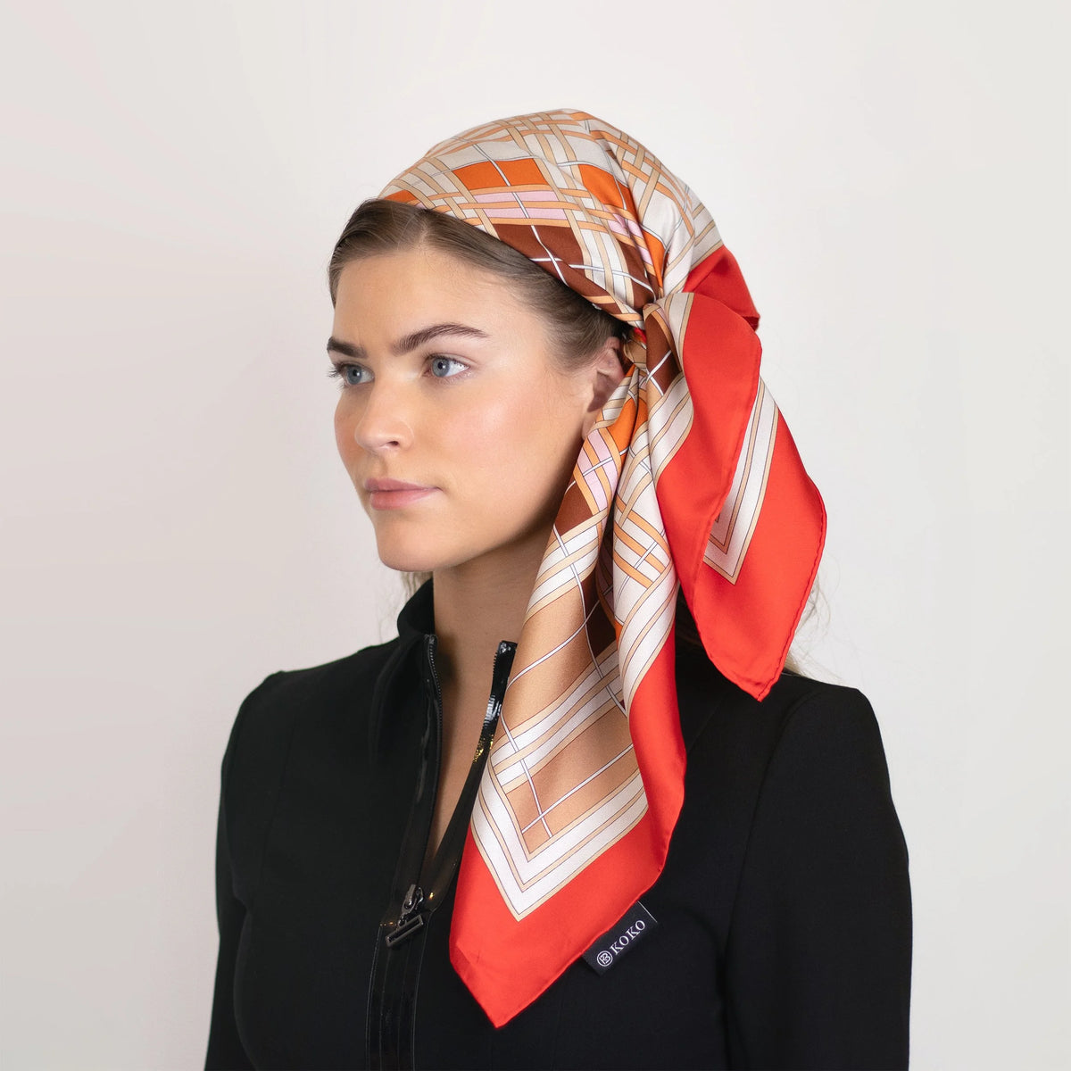 Koko Monde Weave Red Silk Scarf