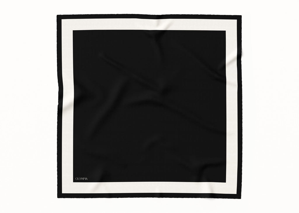 Olympia Imelda Ebony Antique White Midi Scarf