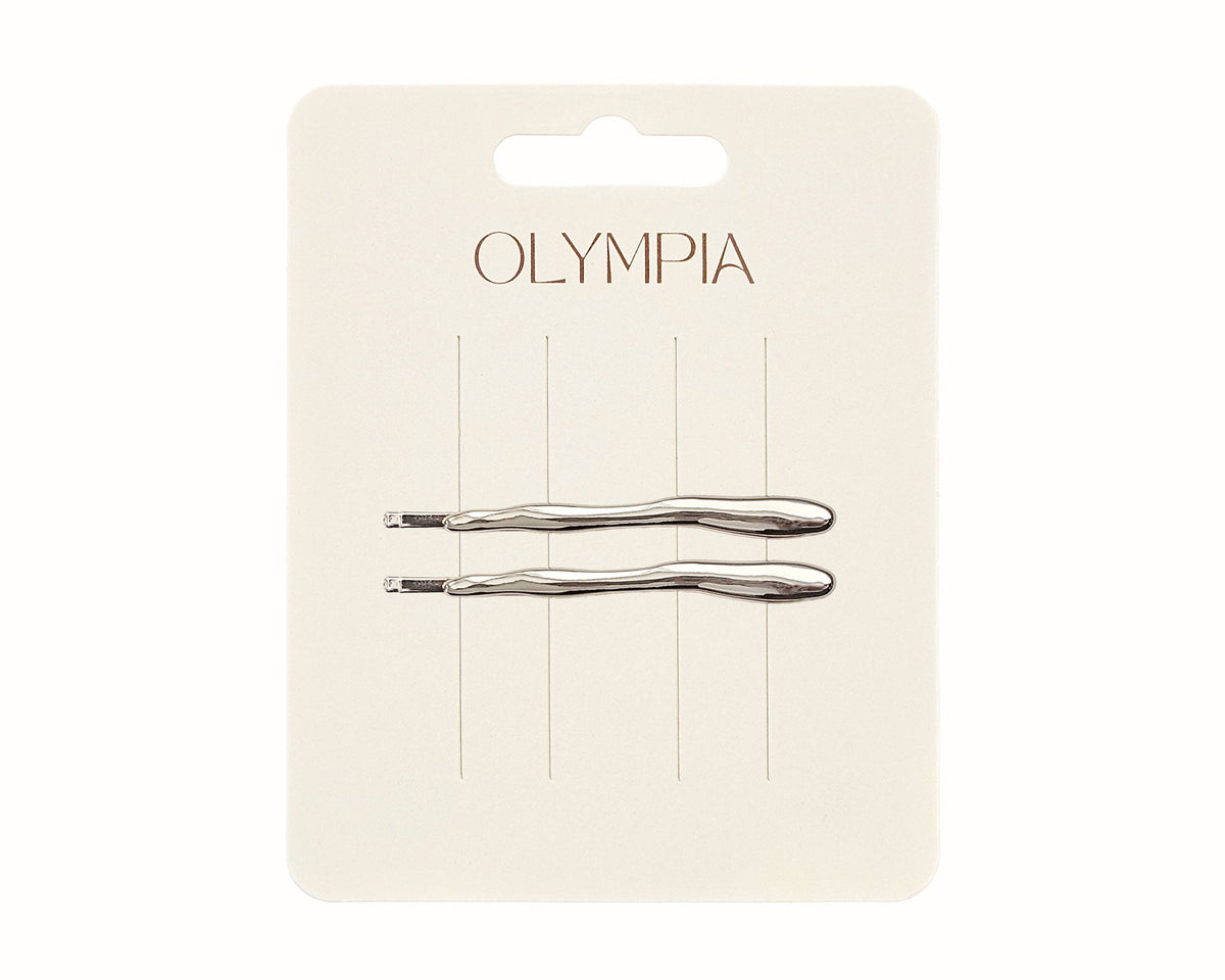 Olympia Zola Hair Clips - Polished Silver