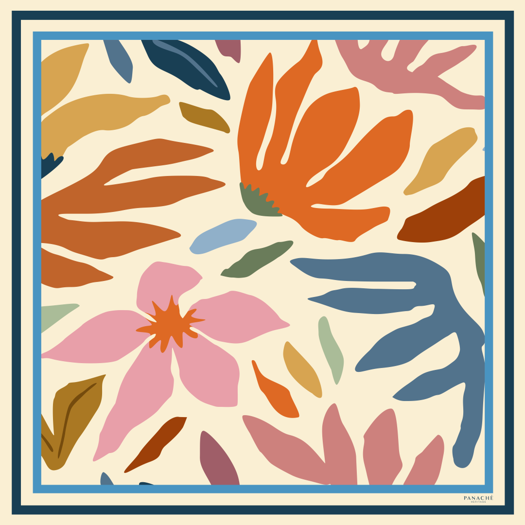 Panache Autumn Blossoms Silk Scarf