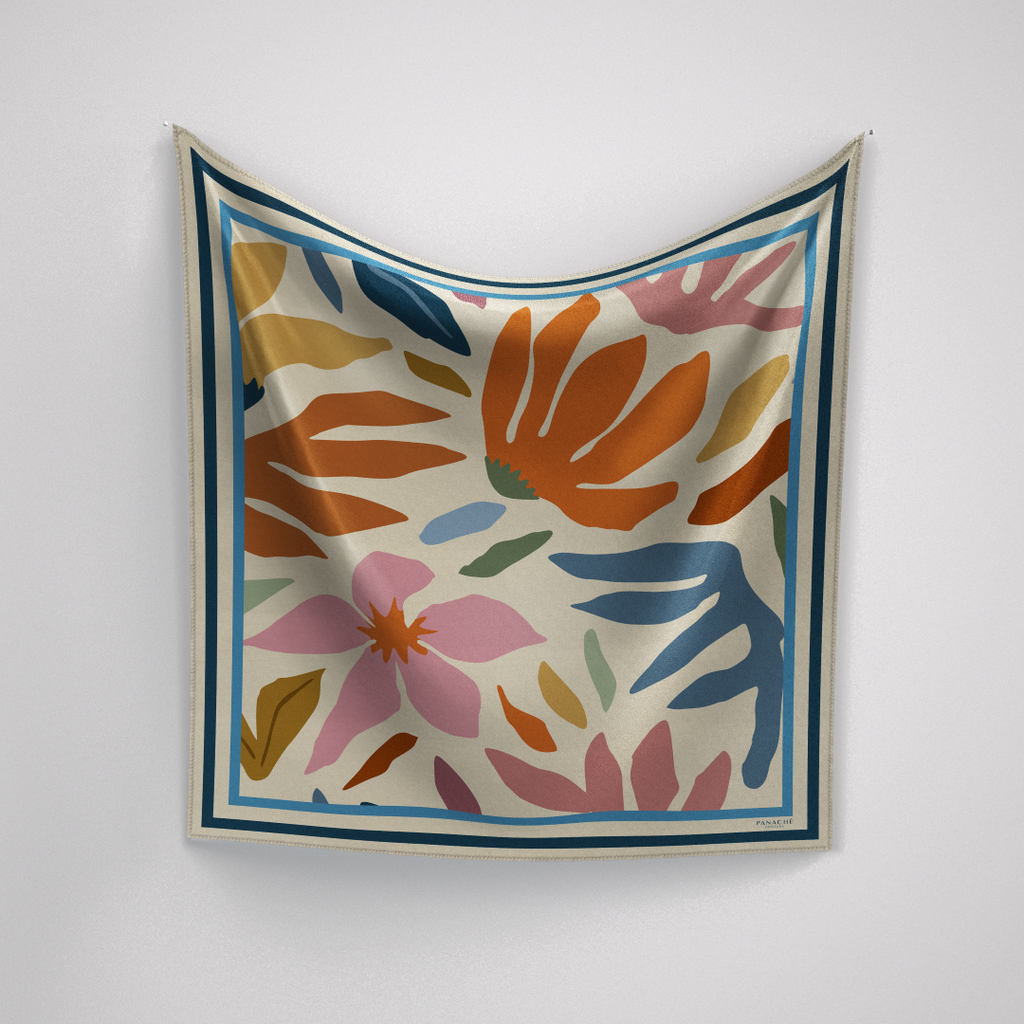 Panache Autumn Blossoms Silk Scarf