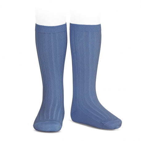 Condor Ribbed Knee High Socks - Azul Francia (449)