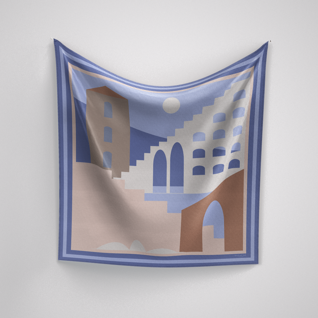 Panache Abstract Night Silk Scarf