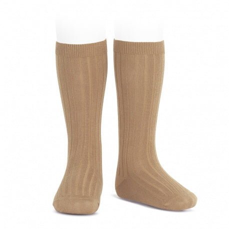 Condor Ribbed Knee High Socks - Camel (326)