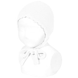 Condor Classic Garter Stitch Bonnet - White