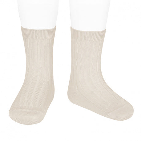 Condor Ribbed Short Socks - Linen (304)