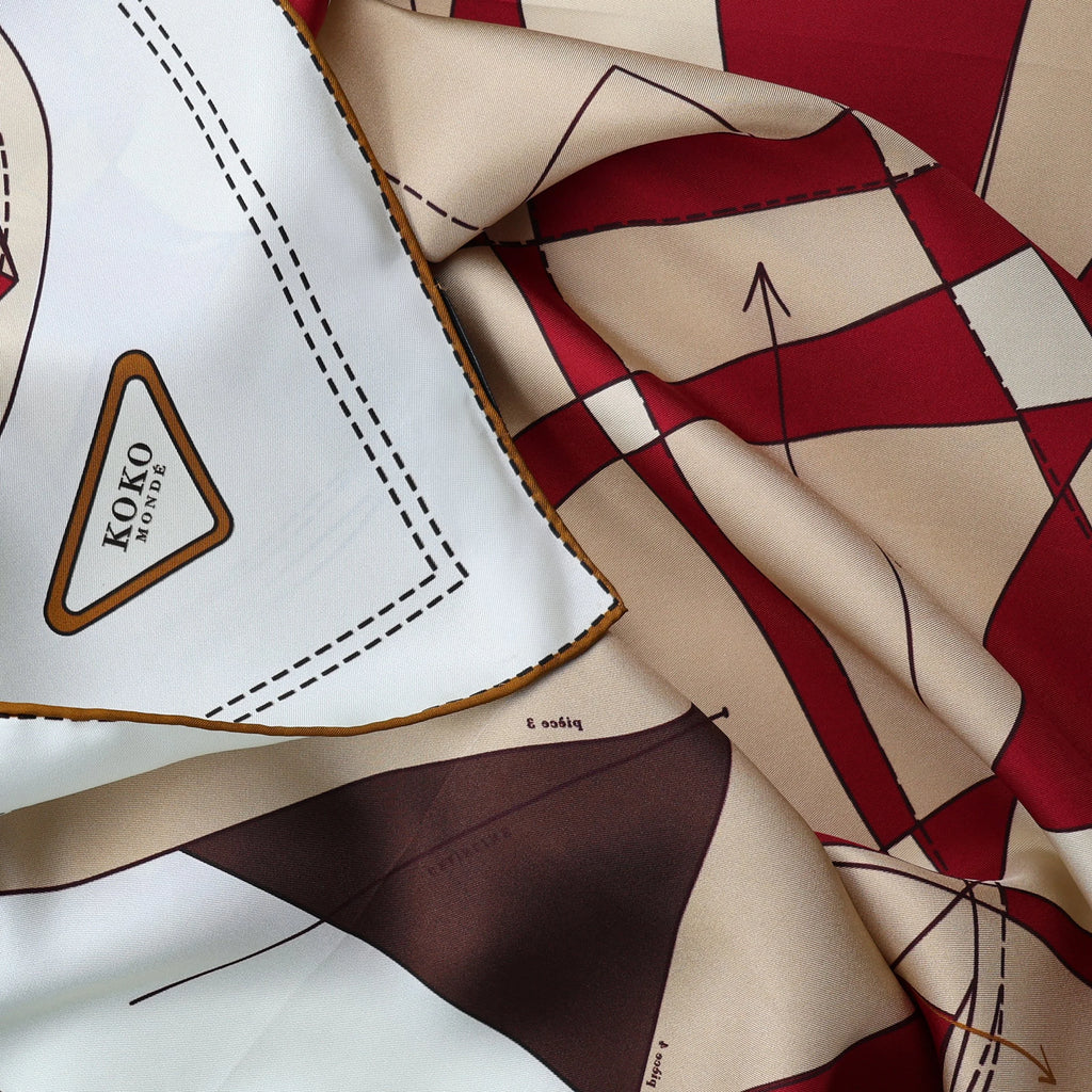 Koko Monde Couture Scarlet Silk Scarf