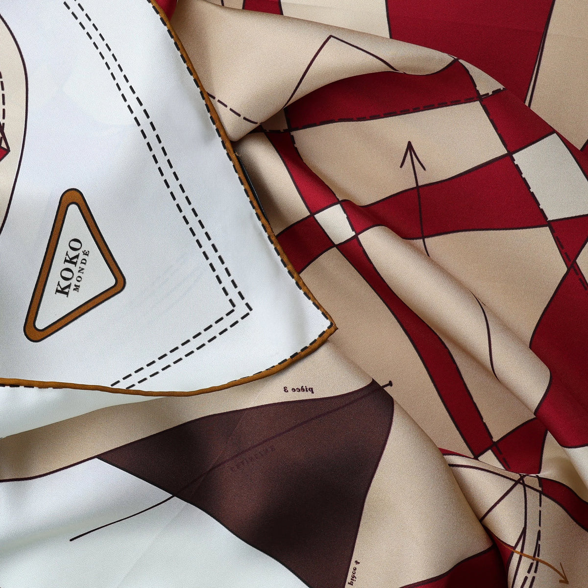 Koko Monde Couture Scarlet Silk Scarf