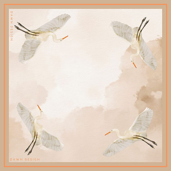 Dawn Design Egret Blush Silk Scarf