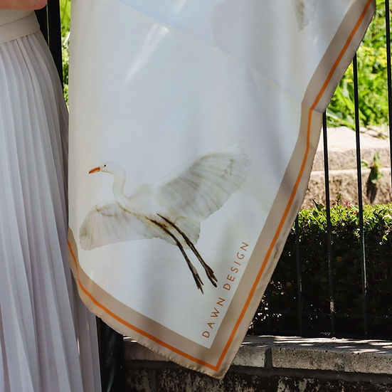 Dawn Design Egret Blush Silk Scarf