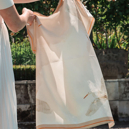 Dawn Design Egret Blush Silk Scarf