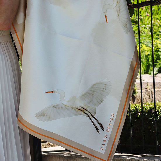Dawn Design Egret Blush Silk Scarf