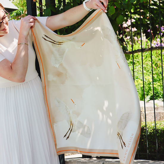 Dawn Design Egret Blush Silk Scarf