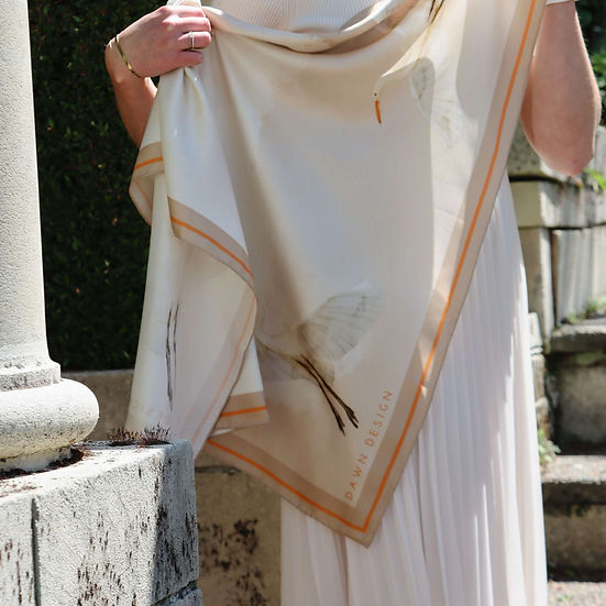 Dawn Design Egret Blush Silk Scarf