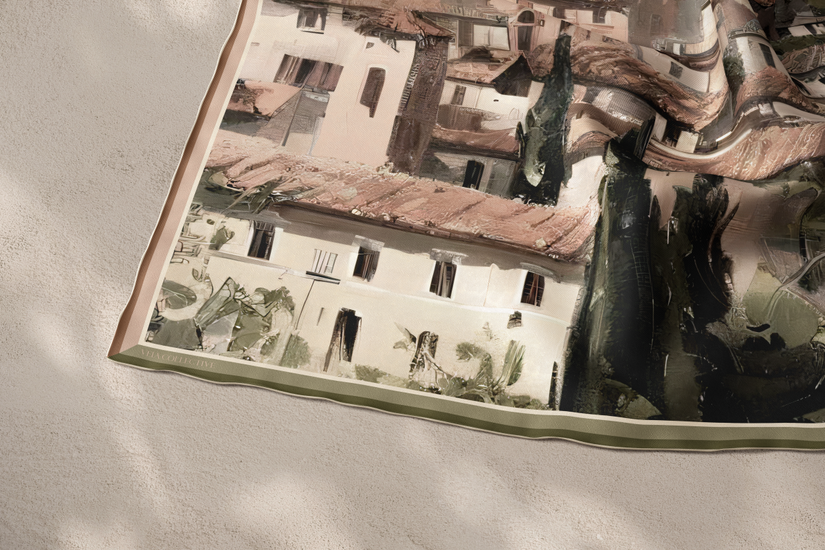 Vela Collective Tuscan Village Silk Scarf