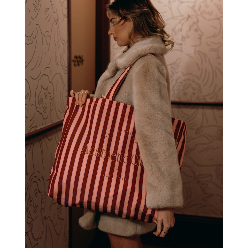 Aesthetic Club Weekend Bag - Burgundy Stripe